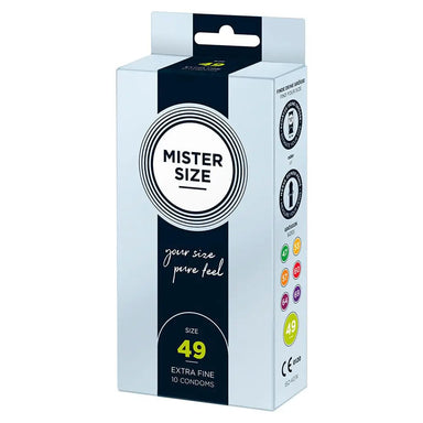 Mister Size 49mm Natural Ultra Thin Condoms 10 Pack - Peaches and Screams