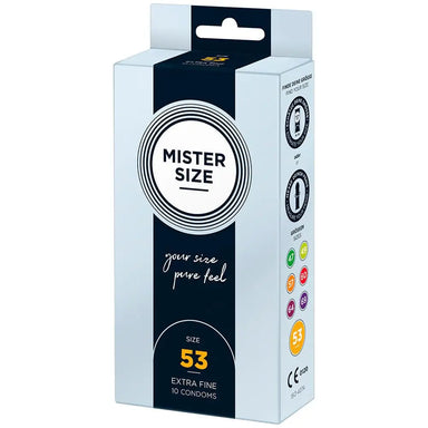 Mister Size 53mm Natural Ultra Thin Condoms 10 Pack - Peaches and Screams