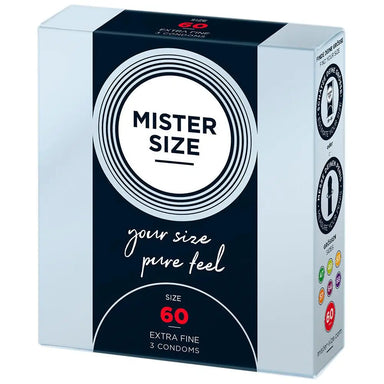 Mister Size 60mm Natural Ultra Thin Condoms 3 Pack - Peaches and Screams