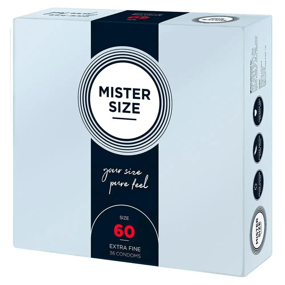 Mister Size 60mm Natural Ultra Thin Condoms 36 Pack - Peaches and Screams