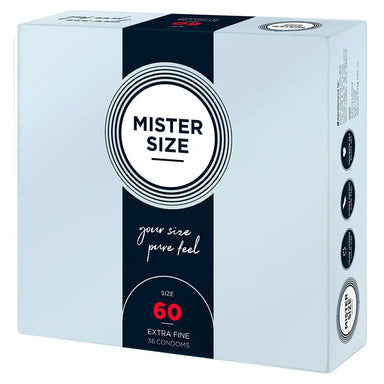 Mister Size 60mm Natural Ultra Thin Condoms 36 Pack - Peaches and Screams