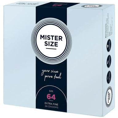 Mister Size 64mm Natural Ultra Thin Condoms 36 Pack - Peaches and Screams