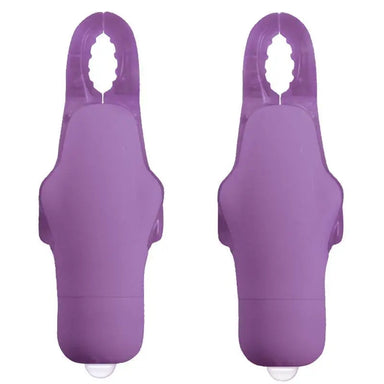 Nasswalk Toys Purple Wireless Vibrating Nipple Clamps - Peaches and Screams