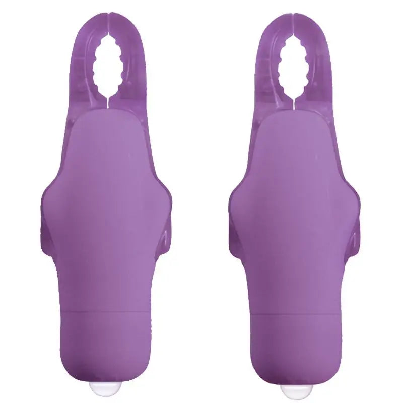 Nasswalk Toys Purple Wireless Vibrating Nipple Clamps - Peaches and Screams