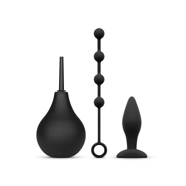 Nexus Silicone Black Anal Douche Kit For Beginners - Peaches and Screams