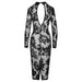 Noir Sexy Wet Look Black Floral Transparent Dress - X Large - Peaches and Screams