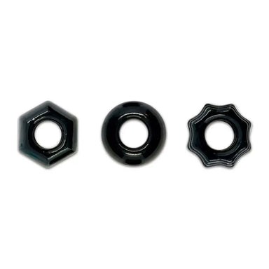 Ns Noevelties Black Renegade Stretchy Elastic Cock Rings - Peaches and Screams