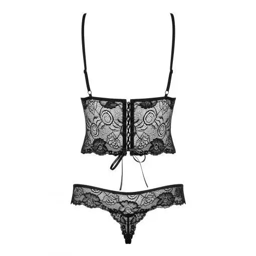 Obsessive Wet Look Black Underwire Lace Teddy For Her - Peaches and Screams