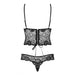 Obsessive Wet Look Black Underwire Lace Teddy For Her - Peaches and Screams