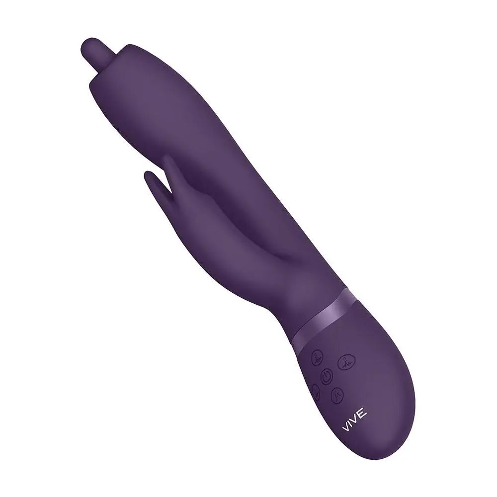 Ouch Silicone Purple Rechargeable Rotating Rabbit Vibrator with 3-motors - Peaches and Screams