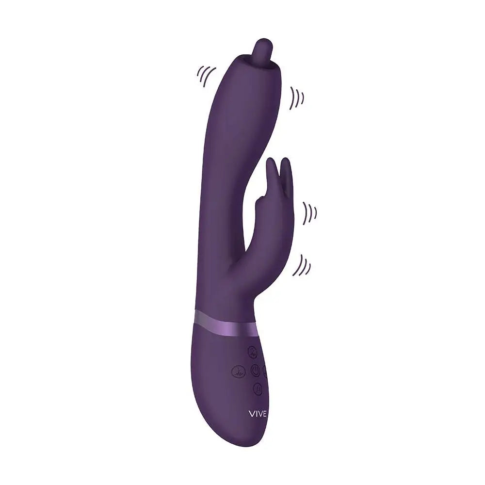 Ouch Silicone Purple Rechargeable Rotating Rabbit Vibrator with 3-motors - Peaches and Screams