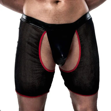 Passion Wet Look Black Pouch Front Boxers - L/XL - Peaches and Screams
