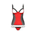 Passion Wet Look Sexy Red And Black Corset - XXL/XXXL - Peaches and Screams