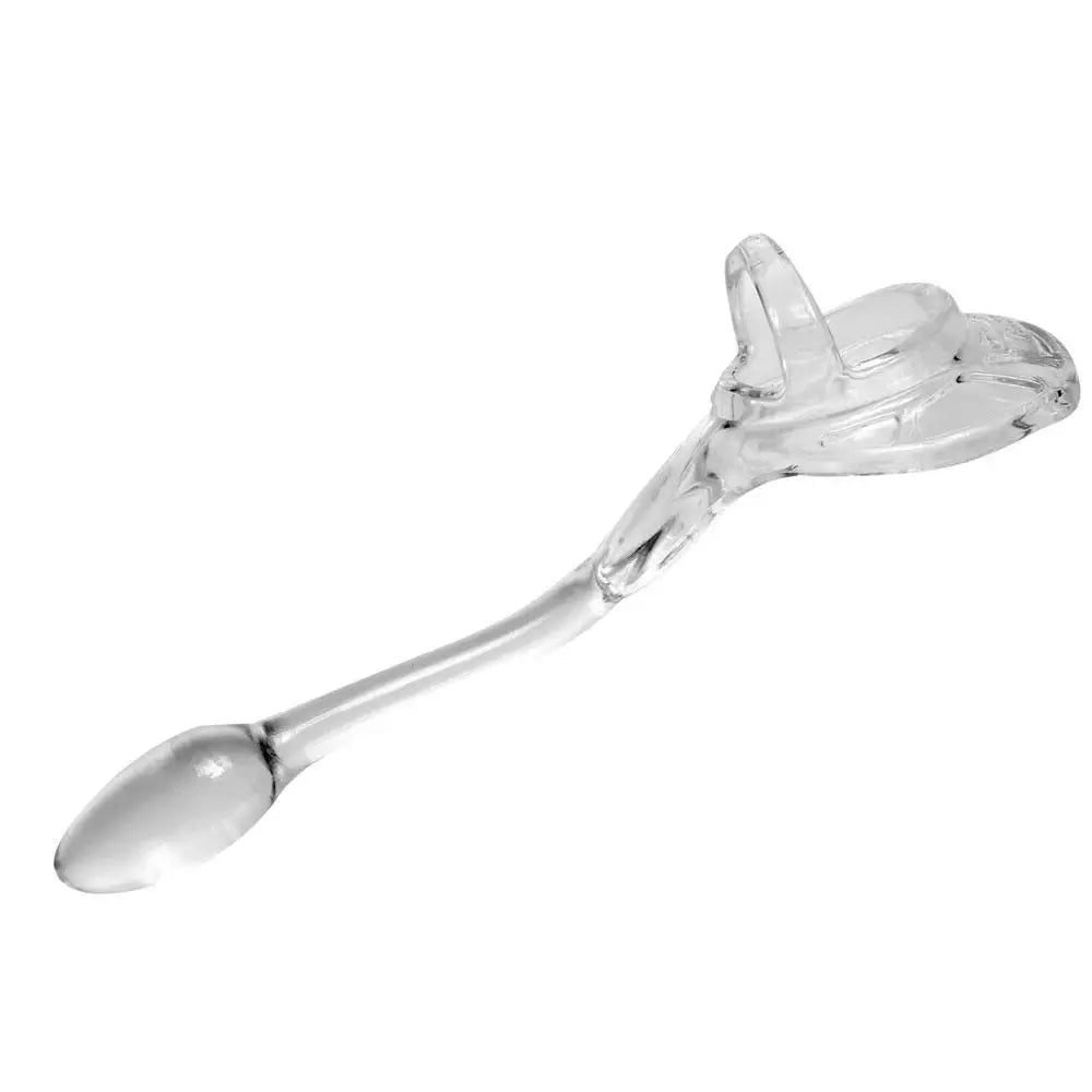 Perfect fit small clear anal butt plug with ball and cock ring - peaches and screams
