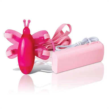 Pink Dragonfly Adjustable Strap - on Mini Clitoral Vibrator For Her - Peaches and Screams