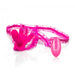 Pink Jelly Vibrating Strap On With Butterfly Clit Stim - Peaches and Screams