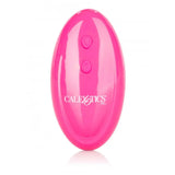 Pink jelly vibrating strap on with butterfly clit stim - peaches and screams
