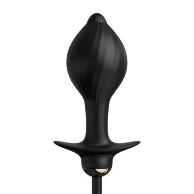 Pipedream Silicone Black Rechargeable Inflatable Vibrating Butt Plug - Peaches and Screams