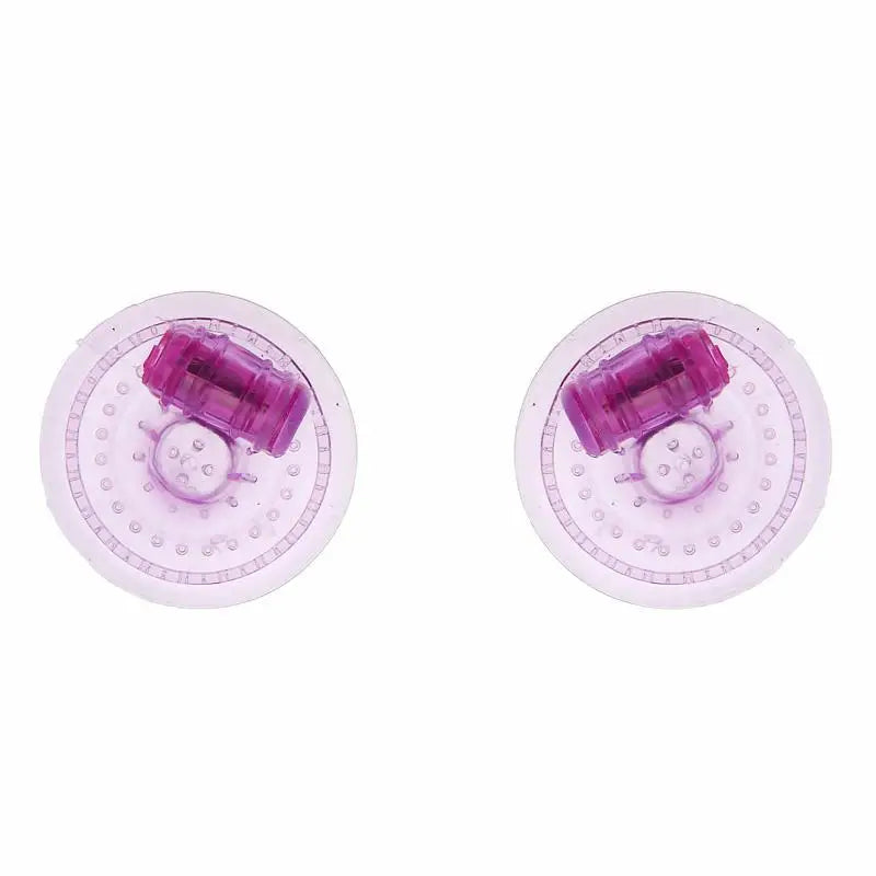 Purple Bendable Set Of 2 Vibrating Nipple Pads With Inner Texture - Peaches and Screams