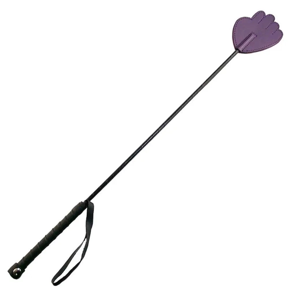Purple Bondage Riding Crop Spanker with Leather-wrapped Hand - Peaches and Screams