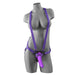 Purple Strap-on Harness With 7-inch Dildo For Lesbian Couples - Peaches and Screams