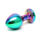 Rimba 3.75 inch multi coloured glass anal plug - peaches and screams