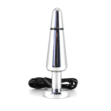 Rimba 5.5 - inch Stainless Steel Silver Electro Sex Butt Plug - Peaches and Screams