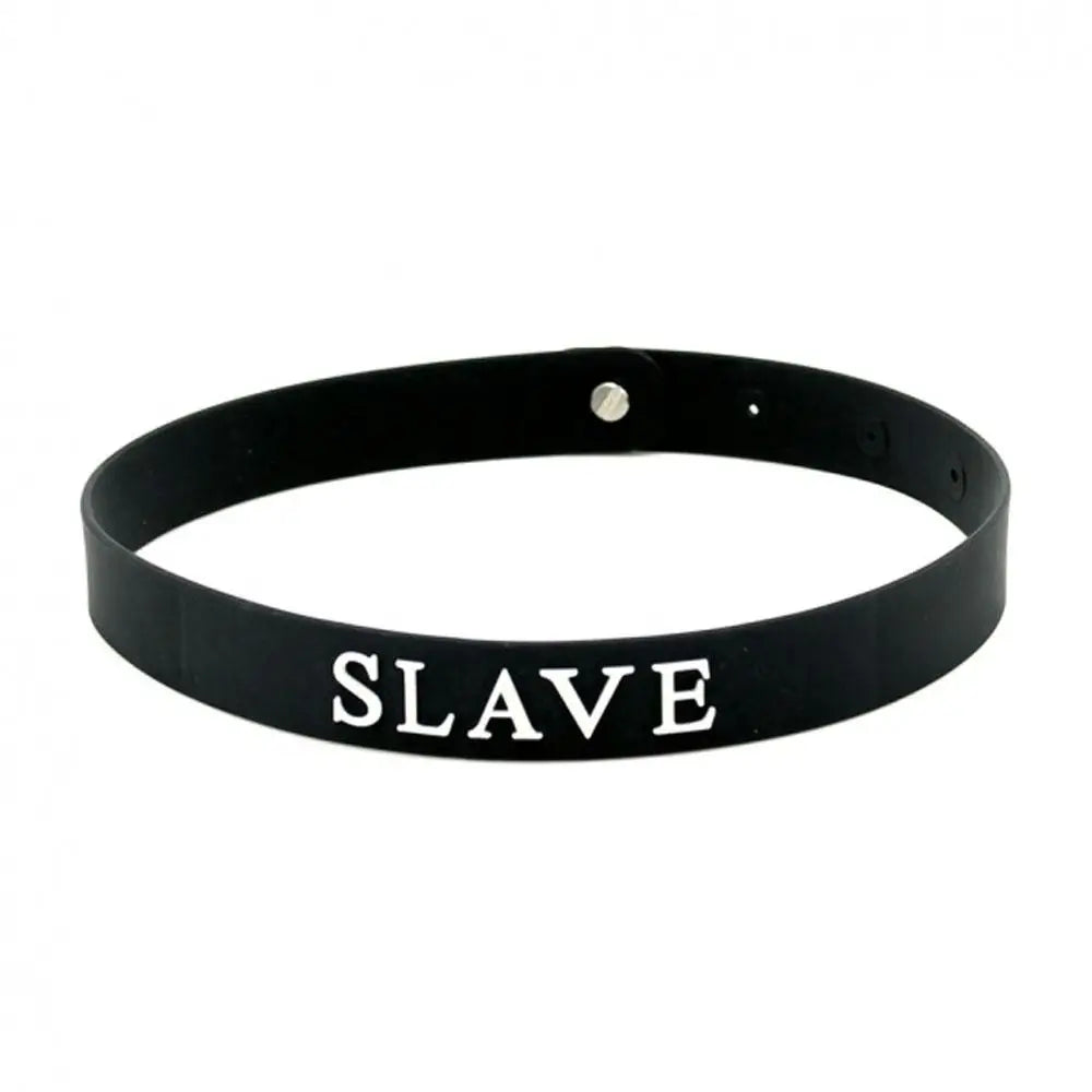 Rimba adjustable black silicone slave collar - peaches and screams