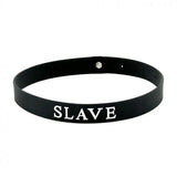 Rimba adjustable black silicone slave collar - peaches and screams
