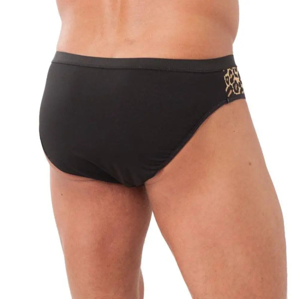 Rimba Animal Print Sexy Men’s Brief with Front Zipper - Peaches and Screams