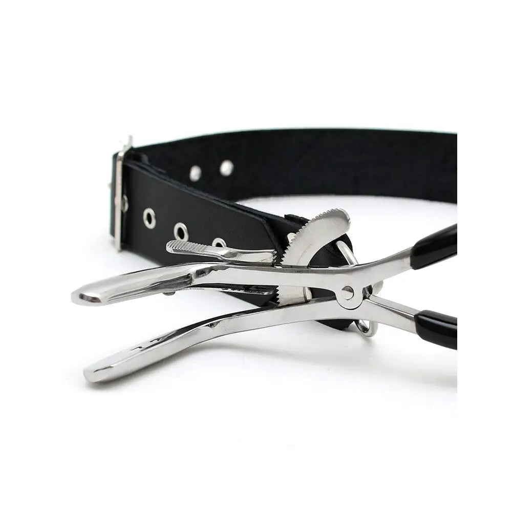Rimba black bondage mouth clamp with adjustable strap - peaches and screams