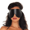 Rimba black leather bondage blindfold eye mask with buckles - peaches and screams