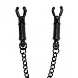Rimba black metal adjustable nipple clamps with chain - peaches and screams