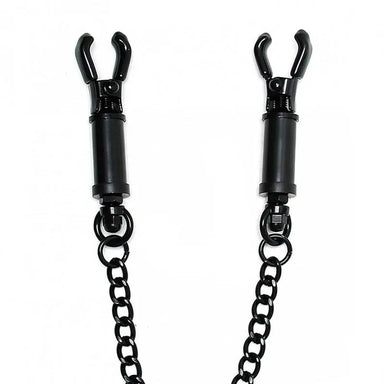 Rimba Black Metal Adjustable Nipple Clamps With Chain - Peaches and Screams