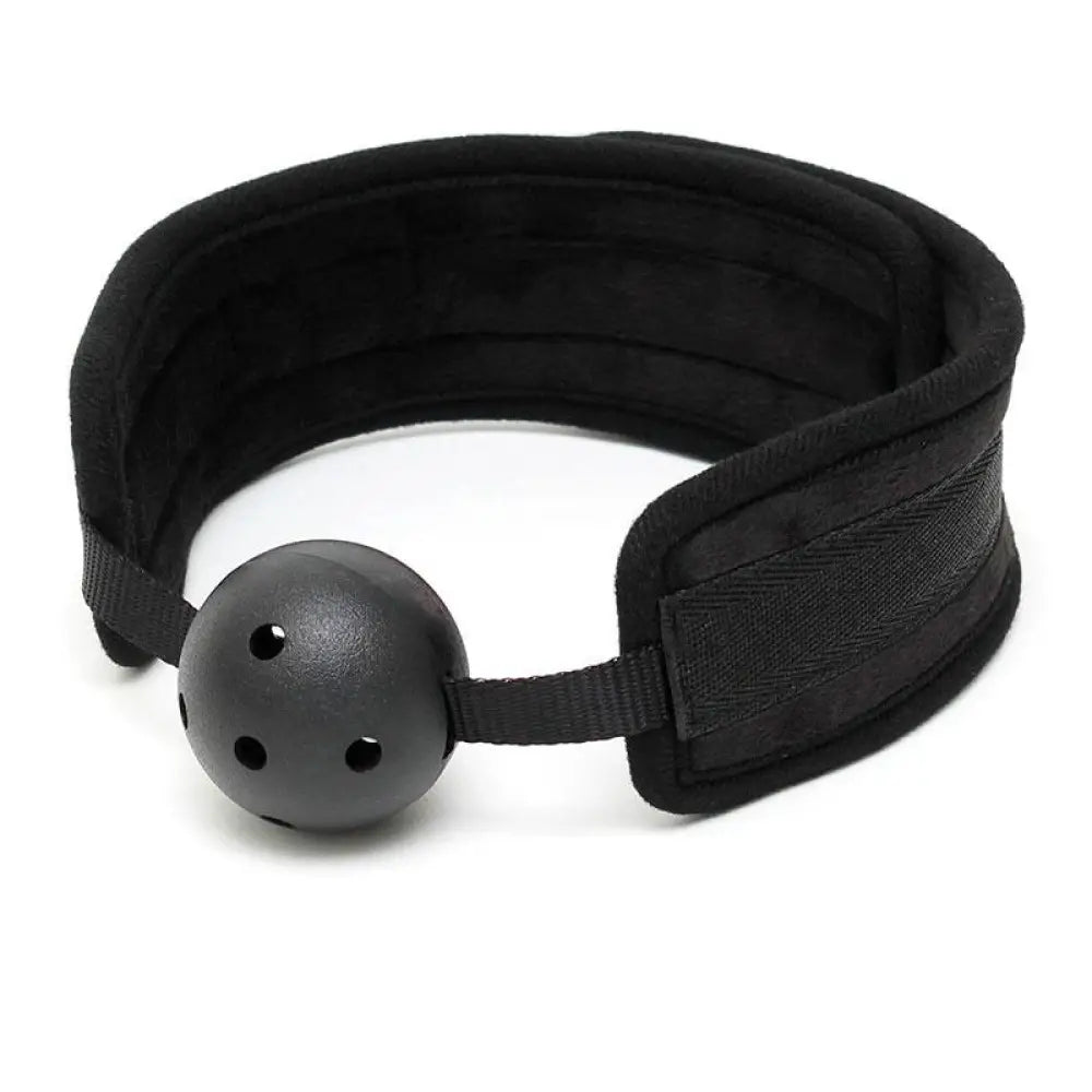 Rimba black padded mouth gag with breathable ball - peaches and screams