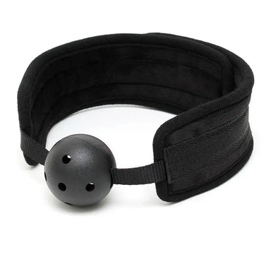 Rimba Black Padded Mouth Gag With Breathable Ball - Peaches and Screams