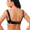 Rimba black rubber secrets peekaboo latex bra - small - peaches and screams