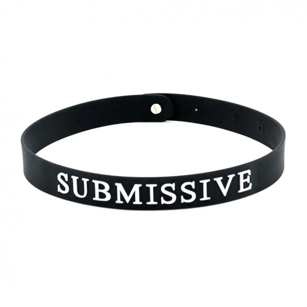 Rimba black silicone submissive adjustable collar - peaches and screams