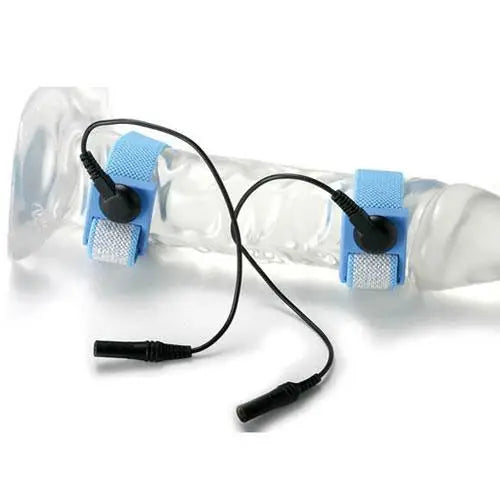 Rimba Electro Stimulation Blue Flexible Penis Straps With Velcro - Peaches and Screams
