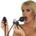 Rimba Leather Black Inflatable Gag With Buckles - Peaches and Screams