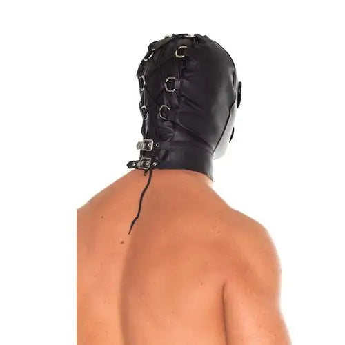 Rimba Leather Full Face Mask With Detachable Blinkers And Zip - Peaches Screams