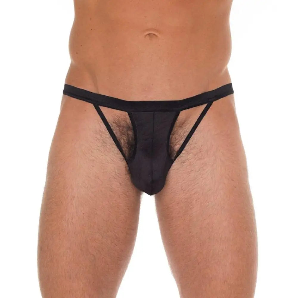 Rimba mens black cut out g string with elastic waistband - peaches and screams