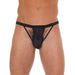 Rimba Mens Black Cut Out G-string With Elastic Waistband - Peaches and Screams
