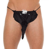 Rimba mens black g string with elephant animal pouch - peaches and screams