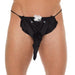 Rimba Mens Black G - string With Elephant Animal Pouch - Peaches and Screams
