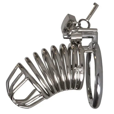 Rimba Metal Chrome Chastity Cock Cage With Padlock And Key - Peaches Screams