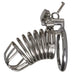 Rimba Metal Chrome Chastity Cock Cage With Padlock And Key - Peaches and Screams