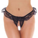 Rimba Sexy Frilly Black Lace Crotchless Brief - Peaches and Screams
