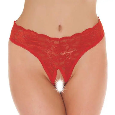 Rimba Sexy Red Lace Open Crotch G-string - Peaches and Screams