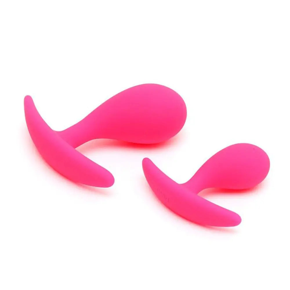 Rimba Silicone Pink 2-piece Anal Butt Plug Set - Peaches and Screams